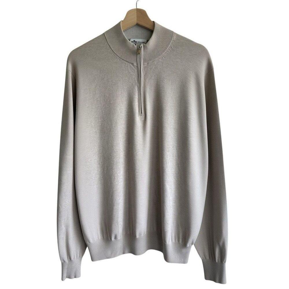 Peter Millar Men's Crown Sweater M Pima Cotton Cashmere Silk Quarter Zip